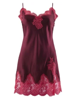 100% Seide Baby-Doll SOIE D´AMOUR Mit Spitze Aubade -Feine Unterwaesche Geschaft baby doll seide beere ms42 soie d amour aubade 1