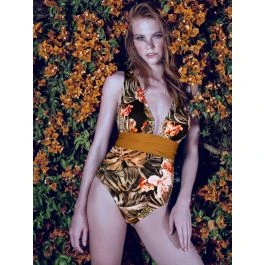 Träger Badeanzug ELUDER Tropischer Print Von Nicole Olivier 1 Träger Badeanzug ELUDER Tropischer Print Von Nicole Olivier