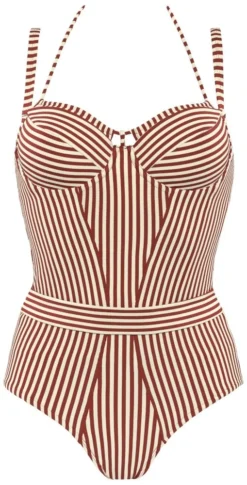 Badeanzug HOLI VINTAGE Gestreift Von Marlies Dekkers -Feine Unterwaesche Geschaft badeanzug holi vintage rot creme 18185 marlies dekkers 1