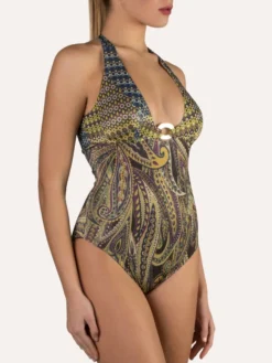 Neckholder Badeanzug METALLIC Grün-bunt Von Cotton Club Mare 7 Neckholder Badeanzug METALLIC Grün-bunt Von Cotton Club Mare -Feine Unterwaesche Geschaft badeanzug metallic cs7 intero cotton club 2