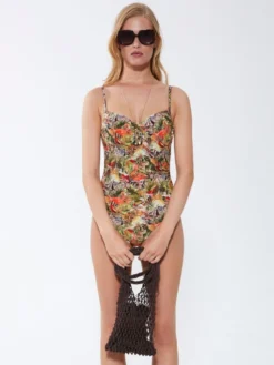 Badeanzug ZEBRA IN PARADISE Apricot Grün Von Fürstenberg 7 Badeanzug ZEBRA IN PARADISE Apricot Grün Von Fürstenberg -Feine Unterwaesche Geschaft badeanzug pfirsich bunt 243 38330 fuerstenberg