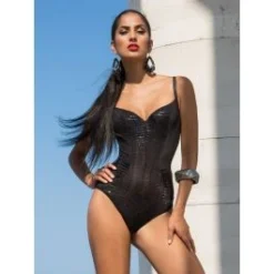 Badeanzug GLOSSY Schwarz Von Cotton Club Mare