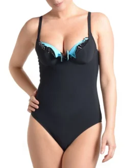 Träger-Badeanzug RHODA Schwarz-türkis Von Je Suis 5 Träger-Badeanzug RHODA Schwarz-türkis Von Je Suis -Feine Unterwaesche Geschaft badeanzug schwarz tuerkis je suis 2 1