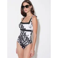 Badeanzug RAMAGE Weiß-schwarz Von Ritratti Mare