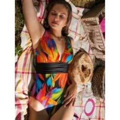 Träger Badeanzug TERTIO Schwarz-bunt Von Nicole Olivier