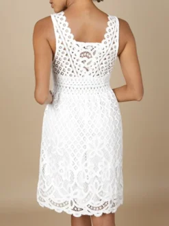 Baumwolle-Spitze Sommerkleid GITANE Naturweiss Von Marjolaine -Feine Unterwaesche Geschaft baumwolle spitze sommerkleid gitane 8git0201 naturweiss marjolaine 1