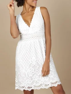 Baumwolle-Spitze Sommerkleid GITANE Naturweiss Von Marjolaine -Feine Unterwaesche Geschaft baumwolle spitze sommerkleid gitane 8git0201 naturweiss marjolaine 2