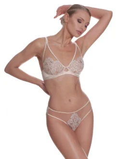 Spitze Bügel-BH Gold-creme Von Prelude Milano -Feine Unterwaesche Geschaft bh brazilian satin spitze gold ys241 yd242 prelude milano