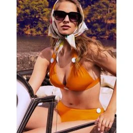Triangel Bikini TACO TACT Orange Von Nicole Olivier 1 Triangel Bikini TACO TACT Orange Von Nicole Olivier