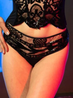 Pailletten Brasiliana Slip NOYON Von RCrescentini Notre Dame -Feine Unterwaesche Geschaft brasiliana noyon pailletten schwarz notredame rcrescentini 3