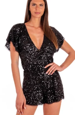 Jumpsuit PAILLETTES Von Pin-Up Stars -Feine Unterwaesche Geschaft einteiler pb035tu schwarz pailletten pin up stars 2 1