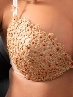Öl Push-Up BH BIJOUX GOLD Spitze Mit Strass Von Ambra -Feine Unterwaesche Geschaft glitzer bh gold rot bijoux ambra 2
