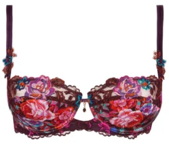 Halbschale BH AVEU EN FLEURS Seide Von Lise Charmel -Feine Unterwaesche Geschaft halbschale bh ach3043 violett mit muster aveu en fleurs lise charmel 2 10 1