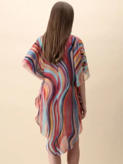 Chiffon Kaftan MULTICOLOR WAVES Bunt Von Luna Di Seta -Feine Unterwaesche Geschaft kaftan multicolor vlst60913 luna di seta 6