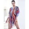 Chiffon Kaftan MULTICOLOR WAVES Bunt Von Luna Di Seta