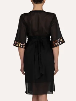 Strandkaftan FRESIA Mit Pailletten Von Cotton Club Mare -Feine Unterwaesche Geschaft kaftan schwarz fresia cotton club 10