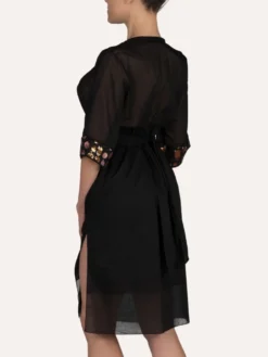 Strandkaftan FRESIA Mit Pailletten Von Cotton Club Mare -Feine Unterwaesche Geschaft kaftan schwarz fresia cotton club 9