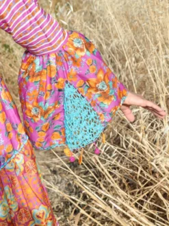 Seidenbatist Strandkleid NARCISO LILLA Von Laetitia Beachwear -Feine Unterwaesche Geschaft kleid lila n141 lila laettia 11