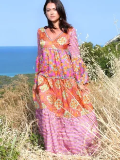 Seidenbatist Strandkleid NARCISO LILLA Von Laetitia Beachwear -Feine Unterwaesche Geschaft kleid lila n141 lila laettia 9