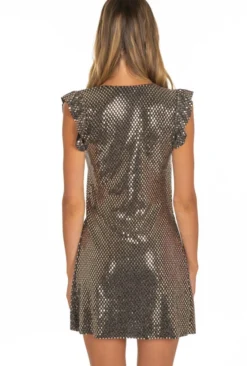 Strandkleid MIRROR RHOMBUS Schwarz Gold Von Pin-Up Stars -Feine Unterwaesche Geschaft kleid pb068a schwarz pin up stars 3