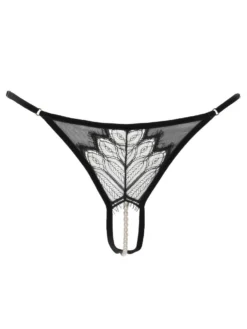 Kyoto G-String Perlenstring Schwarz Von Bracli -Feine Unterwaesche Geschaft kyoto g string bracli schwarz 1