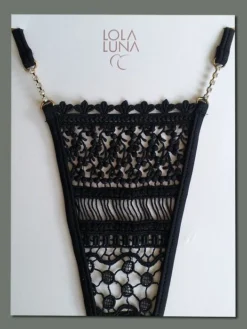 Lola Luna String AGHATA BLACK Schwarz-gold -Feine Unterwaesche Geschaft lola luna string aghata black