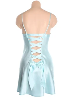 100% Seidennachthemd Satin GLYCINE Von Marjolaine 18 100% Seidennachthemd Satin GLYCINE Von Marjolaine -Feine Unterwaesche Geschaft marjolaine seide nachthemd glycine 3gly0101 hellblau ruecken