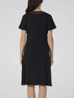 Modal Nachtkleid Knielang Schwarz-pink Von Verdiani -Feine Unterwaesche Geschaft modal nachthemd schwarz 4520 verdiani 2