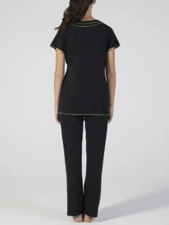 Modal Pyjama Schwarz-kiwigrün Von Verdiani 7 Modal Pyjama Schwarz-kiwigrün Von Verdiani -Feine Unterwaesche Geschaft modal pyjama schwarz 4521 verdiani 2