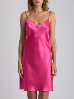 100% Seide Nachthemd CAROLINE Uni Von Vivis -Feine Unterwaesche Geschaft nachthemd seide caroline v00003 pink vivis 3 6