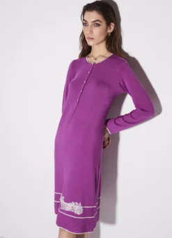 Modal Nachthemd Mit Knopfleiste Von Chiara Fiorini -Feine Unterwaesche Geschaft nachtkleid langarm kurz mosto beere cf1375 chiara fiorini 2