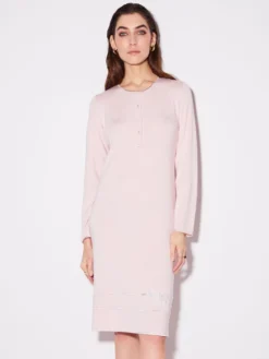 Modal Nachthemd Mit Knopfleiste Von Chiara Fiorini -Feine Unterwaesche Geschaft nachtkleid langarm kurz rosa cf1375 chiara fiorini
