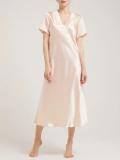 100% Seide Nachtkleid DOROTEA Von Vivis -Feine Unterwaesche Geschaft nachtkleid seide dorotea v00571 zart apricot vivis 2