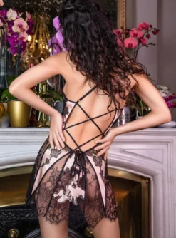 Seide Neglige NYMPHE No. 3 Kurz Bunt Marjolaine -Feine Unterwaesche Geschaft neglige nymphe boudoir noir 4nym0103 marjolaine 3 1 1 1 1