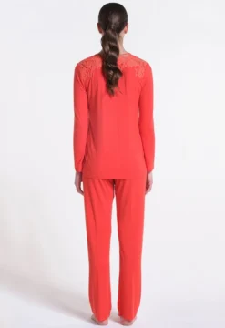 Modal Schlafanzug ARANCIO Koralle-rot Von Verdiani -Feine Unterwaesche Geschaft pyjama modal rot 4821 verdiani 2