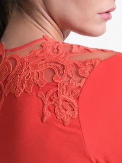 Modal Schlafanzug ARANCIO Koralle-rot Von Verdiani -Feine Unterwaesche Geschaft pyjama modal rot 4821 verdiani 3