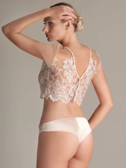 Spitze Brasiliana Slip Von Prelude Milano -Feine Unterwaesche Geschaft satin dessous gold yl242 yd239 prelude milano