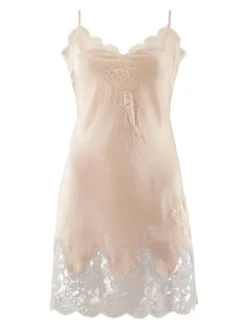 100% Seide Baby-Doll SOIE D´AMOUR Mit Spitze Aubade -Feine Unterwaesche Geschaft seide baby doll ms42 goldsand 1 soie d amour aubade 1