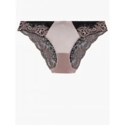 Seide Brasiliana Slip FEMME GLAMOUR Altrosa-schwarz Von Aubade