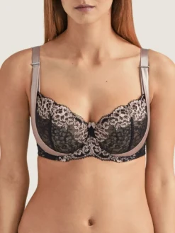 Seide Bügel BH FEMME GLAMOUR Altrosa-schwarz Von Aubade -Feine Unterwaesche Geschaft seide buegel bh md14 altrosa femme glamour aubade 4