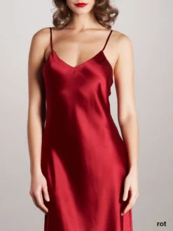 100% Seide Nachthemd CAROLINE Uni Von Vivis -Feine Unterwaesche Geschaft seide caroline dorine rot vivis 7 1