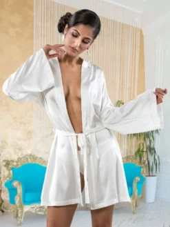 Seta Superior Seide Kimono INTREPIDO Von Cotton Club -Feine Unterwaesche Geschaft seide kimono intrepido champagner seta superior cotton club 1