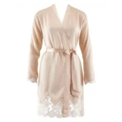 100% Seide Kimono SOIE D´AMOUR Mit Spitze Aubade