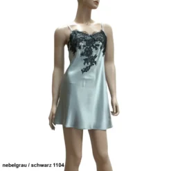 100% Seide Nachthemd BACCARAT Mit Französischer Spitze Von Marjolaine -Feine Unterwaesche Geschaft seide nachthemd baccarat nebelgrau schwarz marjolaine 3 1