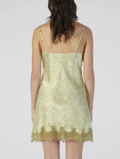100% Seide Neglige Mit Spitze Kurz Kiwi Print Von Verdiani -Feine Unterwaesche Geschaft seide neglige gruen 4505 verdiani 2