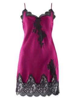 100% Seide Negligé SOIE D´AMOUR Von Aubade -Feine Unterwaesche Geschaft seide neglige ms40 fuchsia schwarz 1 soie d amour aubade