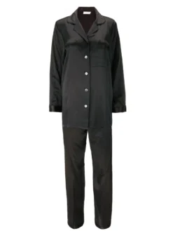 100% Seide Pyjama KLASSIK SATIN Von Eva B. Bitzer -Feine Unterwaesche Geschaft seide pyjama 27319871 schwarz bitzer 1 1
