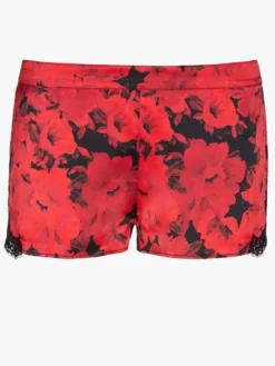 100% Seide Shorts TOI MON AMOUR Mit Print Von Aubade -Feine Unterwaesche Geschaft seide shorts qs61 1 opera rot schwarz 1 toi moi amour aubade 3