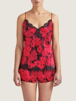 100% Seide Shorts TOI MON AMOUR Mit Print Von Aubade -Feine Unterwaesche Geschaft seide shorts qs61 1 opera rot schwarz 4 toi moi amour aubade 3