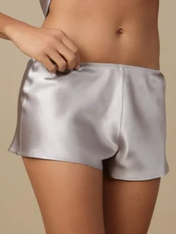 100% Seide SHORTS Soie Unie Marjolaine -Feine Unterwaesche Geschaft seide shorts silber soie unie marjolaine 2 8 1